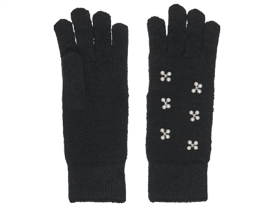 Kids Only handsker black pearl med perler